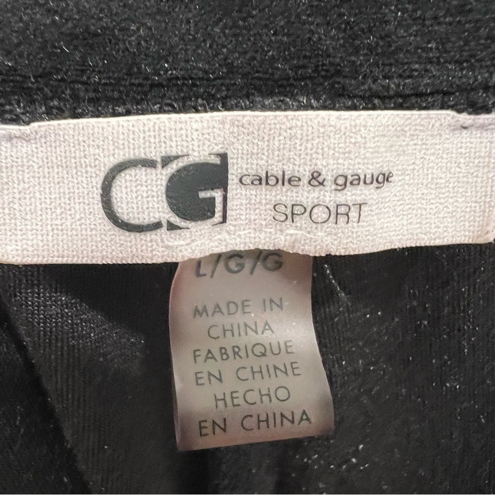 Cable & Gauge black velour pants Size large Athleisure comfort soft banded ankle - Picture 3 of 5
